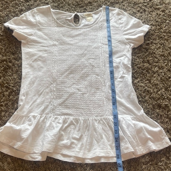 Matilda Jane white ruffle eyelet short sleeve peplum top - Picture 6 of 6